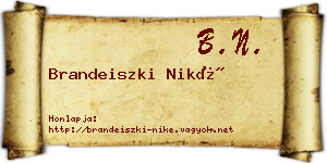 Brandeiszki Niké névjegykártya